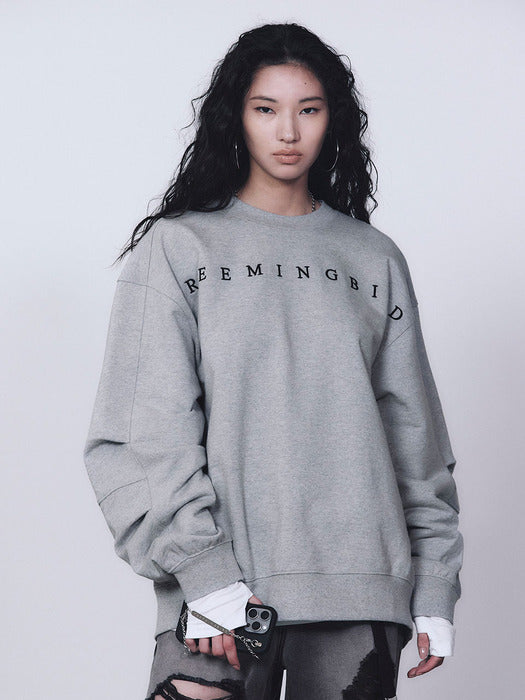 Wconcept_Treemingbird Horizon Logo Sweat Shirt [ Melange Gray ]