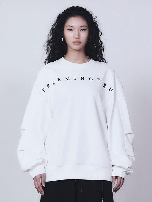 Wconcept_Treemingbird Horizon Logo Sweat Shirt [ White ]