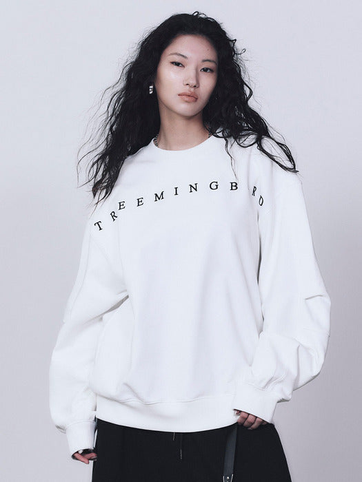 Wconcept_Treemingbird Horizon Logo Sweat Shirt [ White ]