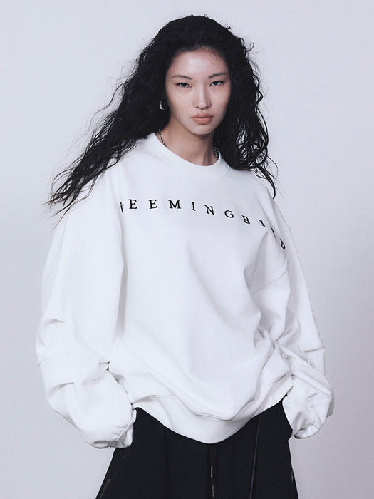 Wconcept_Treemingbird Horizon Logo Sweat Shirt [ White ]