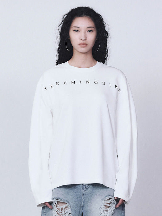 Wconcept_Treemingbird Horizon Logo Long Sleeves [ White ]