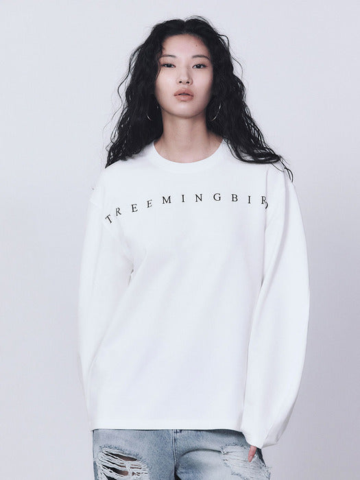 Wconcept_Treemingbird Horizon Logo Long Sleeves [ White ]