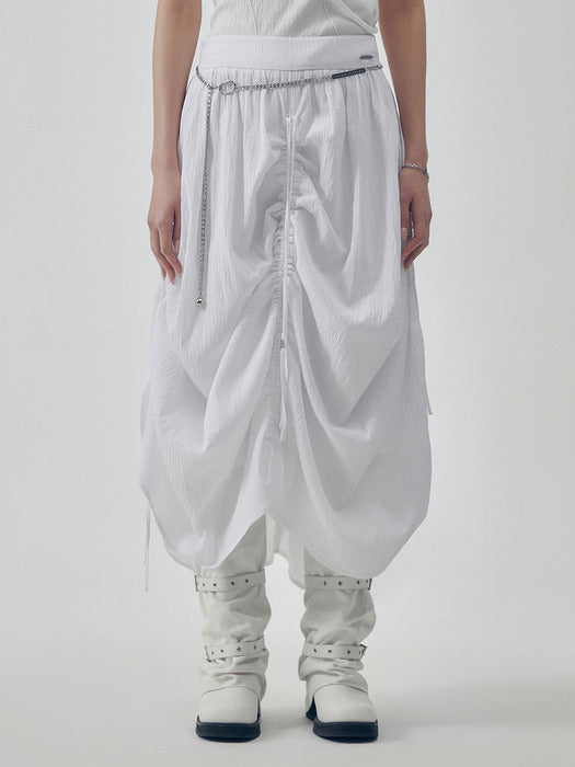 Wconcept_Treemingbird Soft Shirring Skirt [ White ]