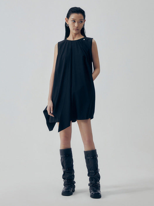Wconcept_Treemingbird Soa Double Layered One-piece [ Black ]