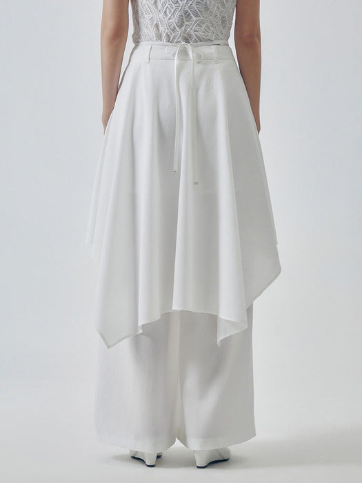 Wconcept_Treemingbird Layered Drape Strap Trouser [ White ]