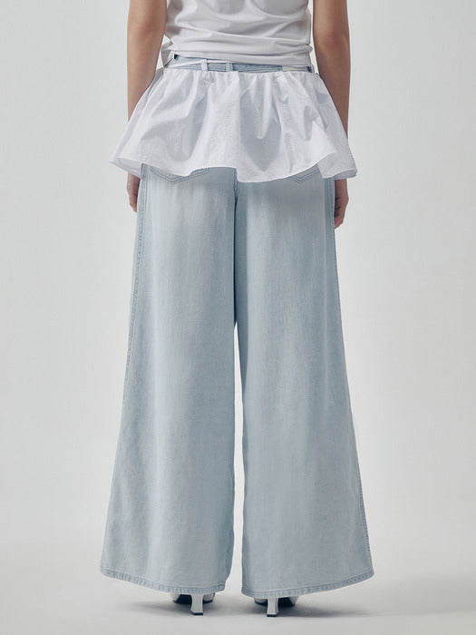 Wconcept_Treemingbird Glossy Layered Skirt [ White ]