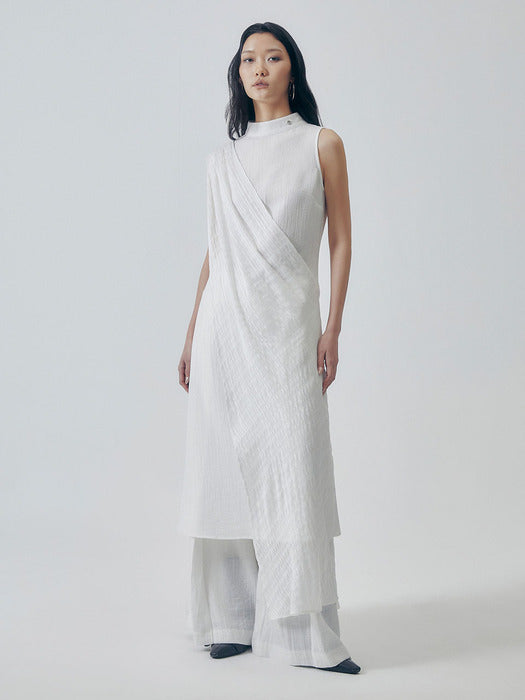 Wconcept_Treemingbird Desert-Inspired Layered Cotton Dress [ White ]