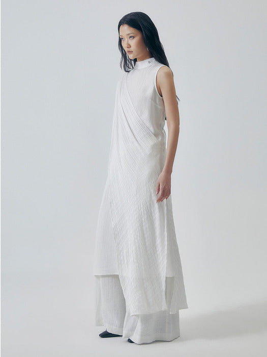 Wconcept_Treemingbird Desert-Inspired Layered Cotton Dress [ White ]