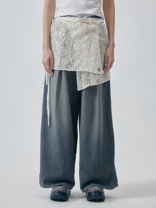 Wconcept_Treemingbird Ethereal Lace Wrap Layered Skirt [ White ]