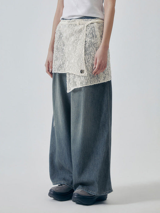 Wconcept_Treemingbird Ethereal Lace Wrap Layered Skirt [ White ]