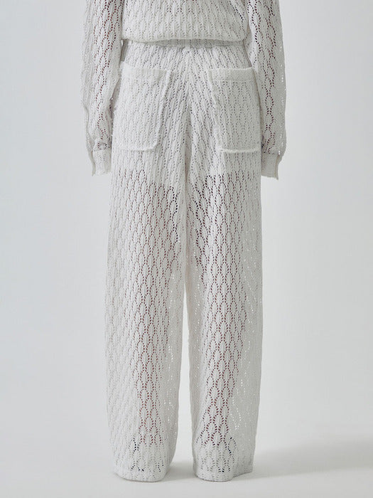 Wconcept_Treemingbird Lace Embellished Set-up Pants [ White ]