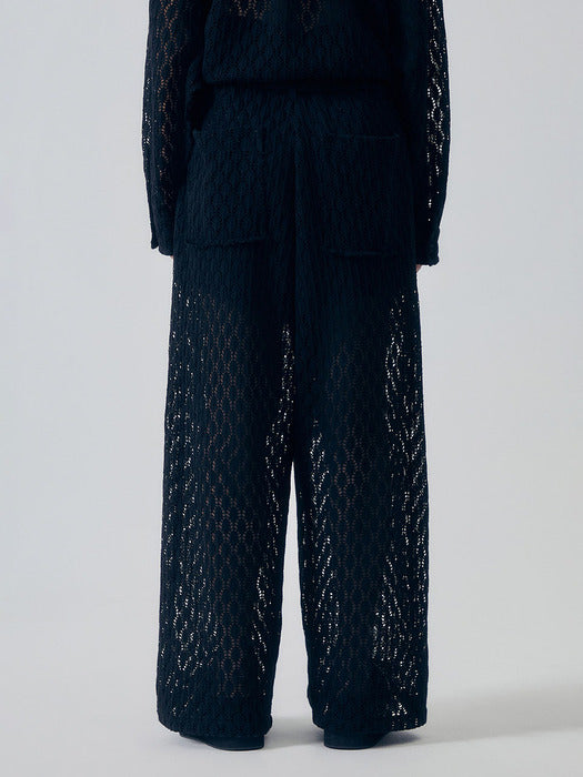 Wconcept_Treemingbird Lace Embellished Set-up Pants [ Black ]