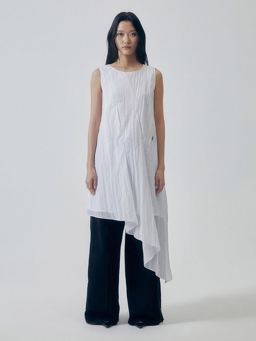 Wconcept_Treemingbird Glide Nylon Pintuck One-piece [ White ]