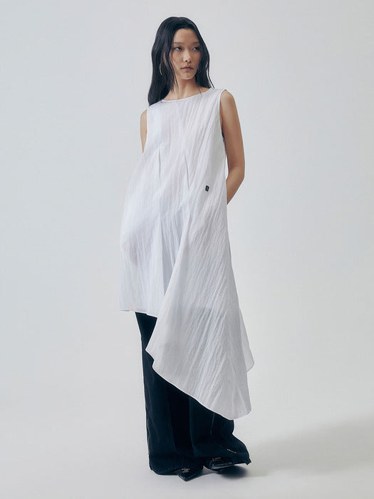 Wconcept_Treemingbird Glide Nylon Pintuck One-piece [ White ]