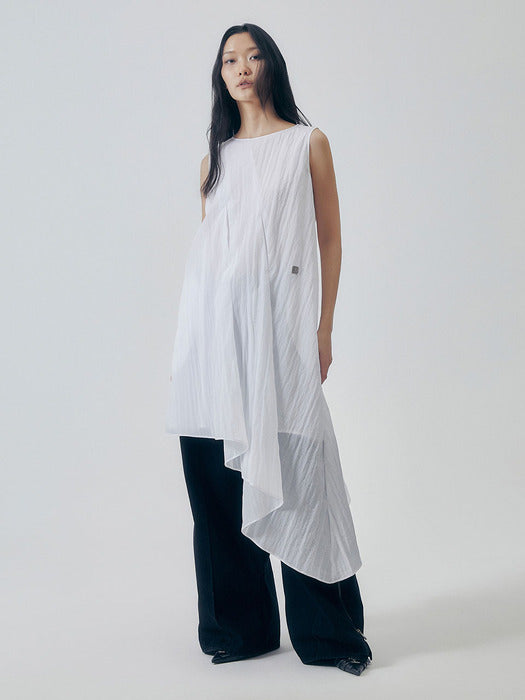 Wconcept_Treemingbird Glide Nylon Pintuck One-piece [ White ]