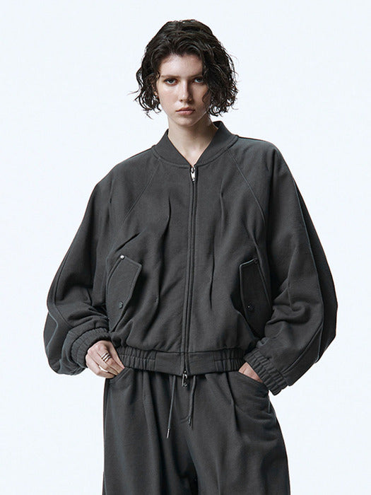 Wconcept_Treemingbird Bar-Tack Set-up Sweat Jumper [ Charcoal ]