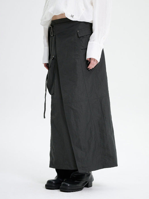Wconcept_Treemingbird Belted Cargo Skirt [ Charcoal ]