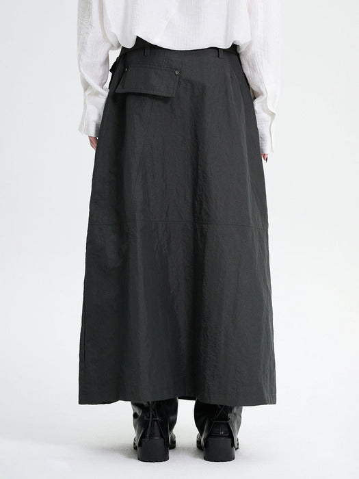 Wconcept_Treemingbird Belted Cargo Skirt [ Charcoal ]