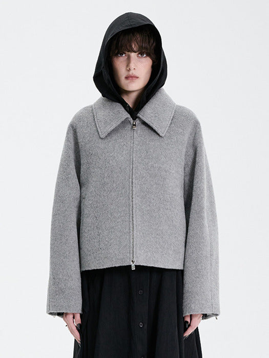 Wconcept_Treemingbird Traum Short Zip-up [ Gray ]