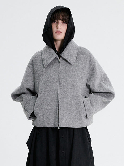Wconcept_Treemingbird Traum Short Zip-up [ Gray ]