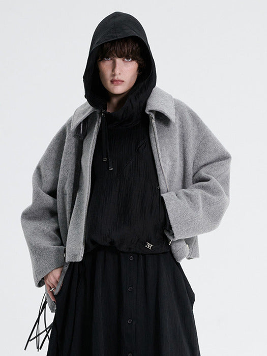 Wconcept_Treemingbird Traum Short Zip-up [ Gray ]