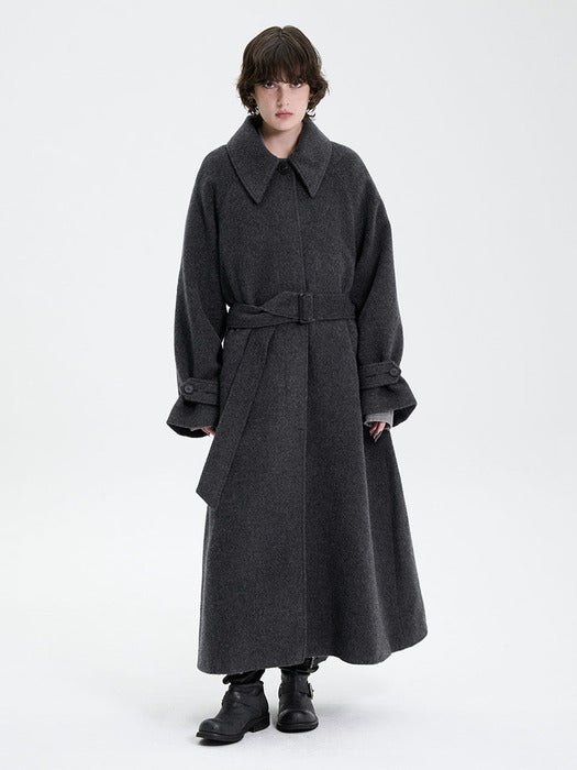 Wconcept_Treemingbird Traum Balmacaan Long Coat [ Gray ]