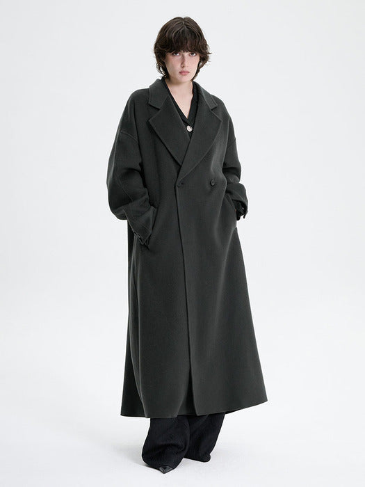 Wconcept_Treemingbird Handmade) Wide Long Coat [ Dark Gray ]