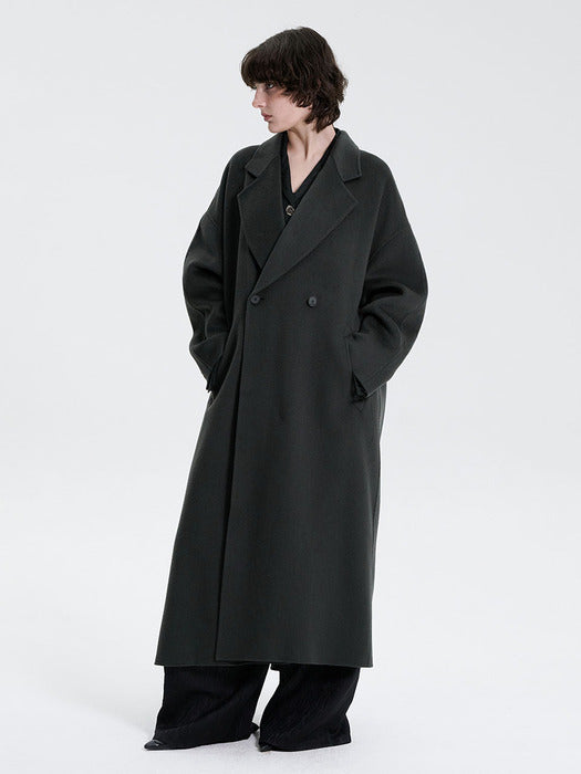 Wconcept_Treemingbird Handmade) Wide Long Coat [ Dark Gray ]