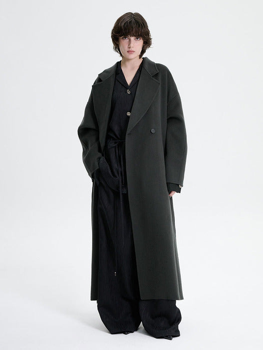 Wconcept_Treemingbird Handmade) Wide Long Coat [ Dark Gray ]