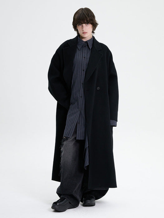 Wconcept_Treemingbird Handmade) Wide Long Coat [ Black ]