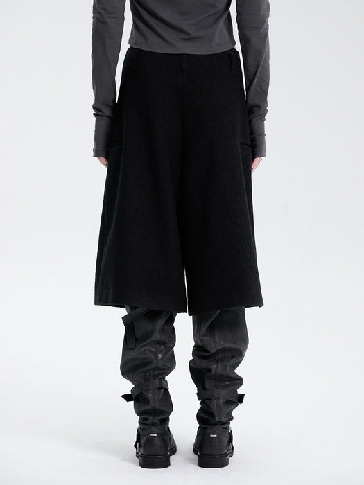 Wconcept_Treemingbird Crop Tweed Set-up Pants [ Black ]