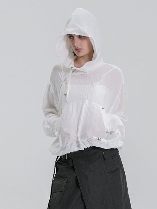 Wconcept_Treemingbird Crinkle Zipper Anorak [ White ]