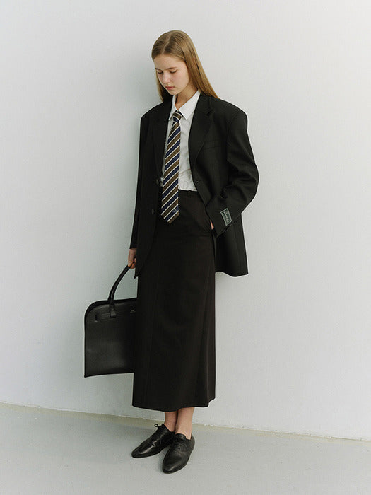 [dunst] H-LINE MAXI SKIRT BLACK_UDSK6A207BK