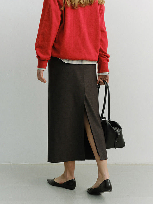 [dunst] H-LINE STRIPED MAXI SKIRT GREY STRIPE_UDSK6A207G2