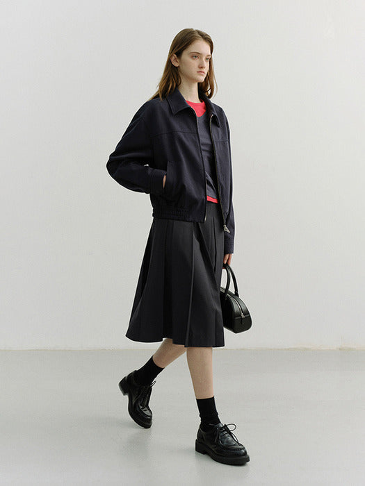 [dunst] VOLUME PLEATS MIDI SKIRT CHARCOAL GREY_UDSK6A204CG