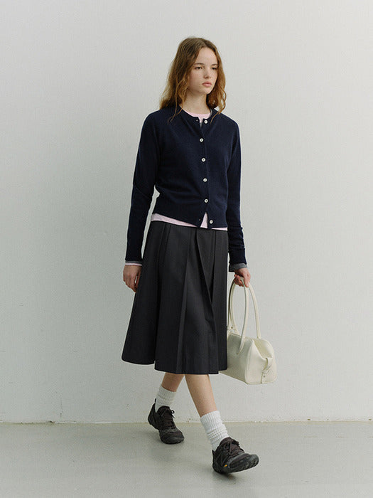 [dunst] ESSENTIAL CREWNECK KNIT CARDIGAN DARK NAVY_UDSW6A209N2