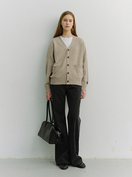 [dunst] UNISEX BOYFRIEND KNIT CARDIGAN OATMEAL BEIGE_UDSW6A102I2