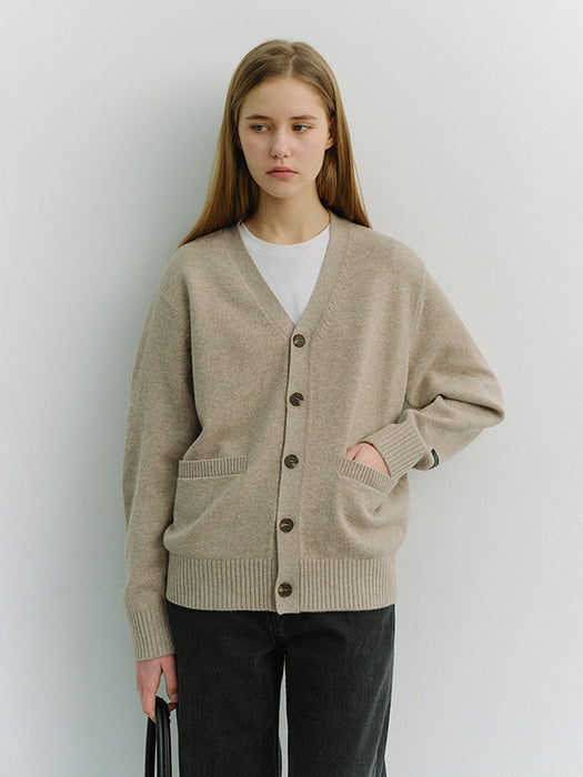 [dunst] UNISEX BOYFRIEND KNIT CARDIGAN OATMEAL BEIGE_UDSW6A102I2