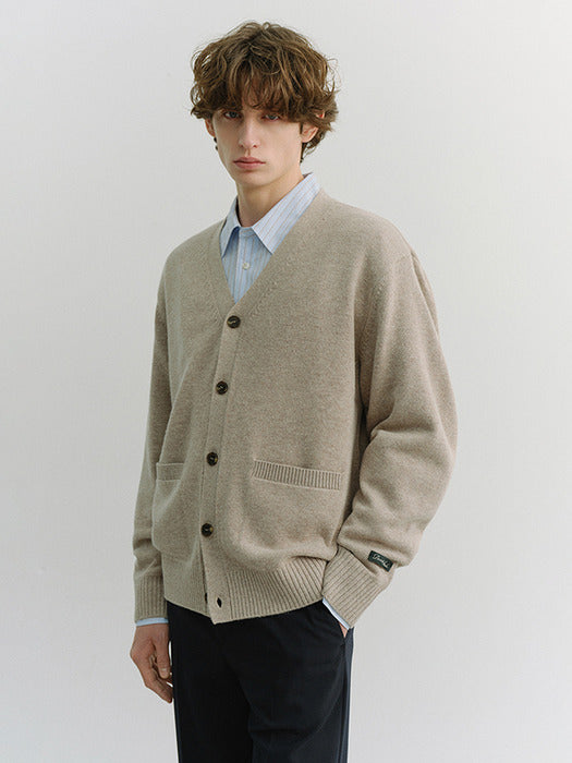 [dunst] UNISEX BOYFRIEND KNIT CARDIGAN OATMEAL BEIGE_UDSW6A102I2
