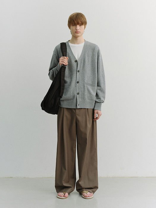 Dunst Unisex Boyfriend Knit Cardigan Melange Grey
