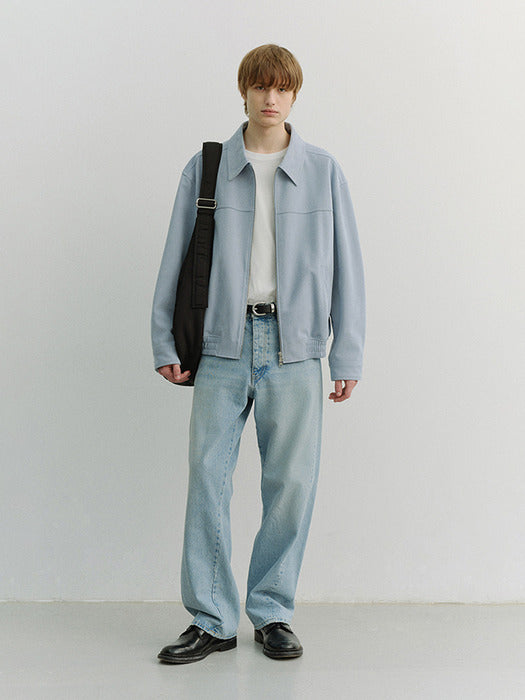 [dunst] Unisex Alter-Suede Collared Blouson Soft BLUE_UDJU6A107B1