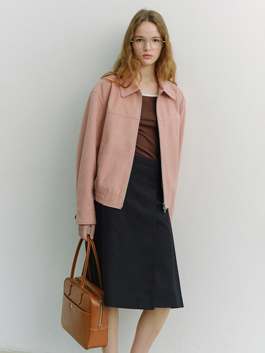 [dunst] UNISEX ALTER-SUEDE COLLARED BLOUSON SOFT PINK_UDJU6A107P1