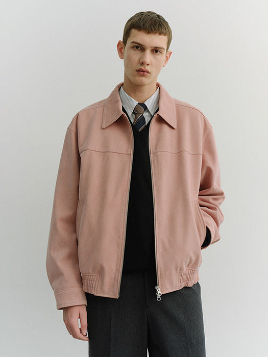 [dunst] UNISEX ALTER-SUEDE COLLARED BLOUSON SOFT PINK_UDJU6A107P1