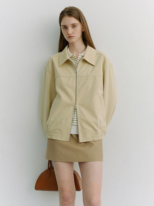[dunst] UNISEX ALTER-SUEDE COLLARED BLOUSON CREAM_UDJU6A107CR