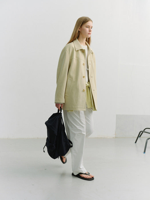 [dunst] UNISEX ALTER-SUEDE HALF JACKET CREAM BEIGE_UDJA6A106CR