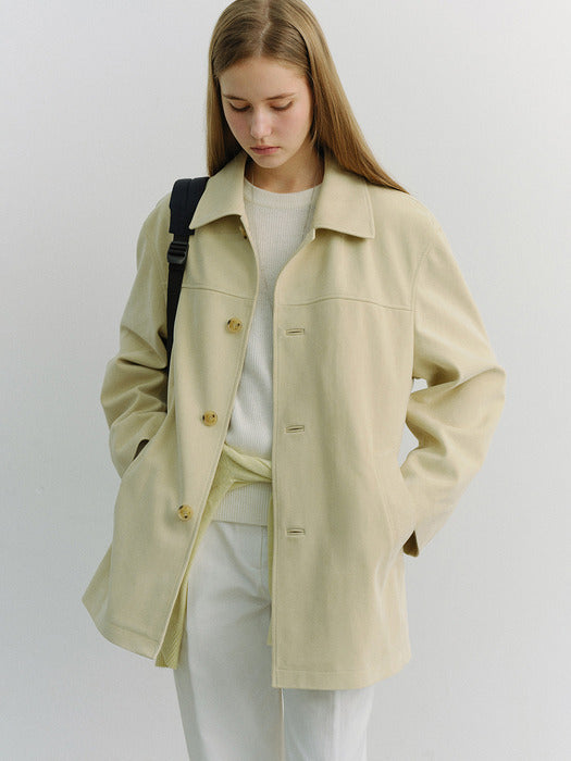 [dunst] Unisex Alter-Suede Half Jacket Cream BEIGE_UDJA6A106CR