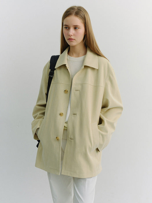 [dunst] Unisex Alter-Suede Half Jacket Cream BEIGE_UDJA6A106CR