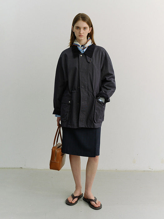 [dunst] UNISEX COTTON CHORE JACKET INDIGO NAVY_UDJA6A101N1