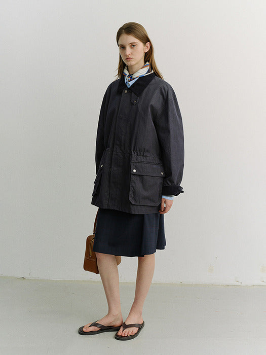 [dunst] UNISEX COTTON CHORE JACKET INDIGO NAVY_UDJA6A101N1