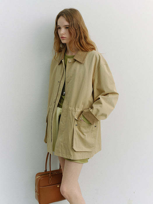 [dunst] UNISEX COTTON CHORE JACKET BEIGE_UDJA6A101I2